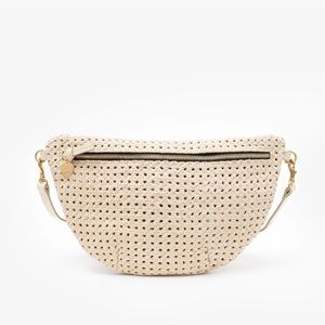 Clare V Grande Fanny in Cream Rattan